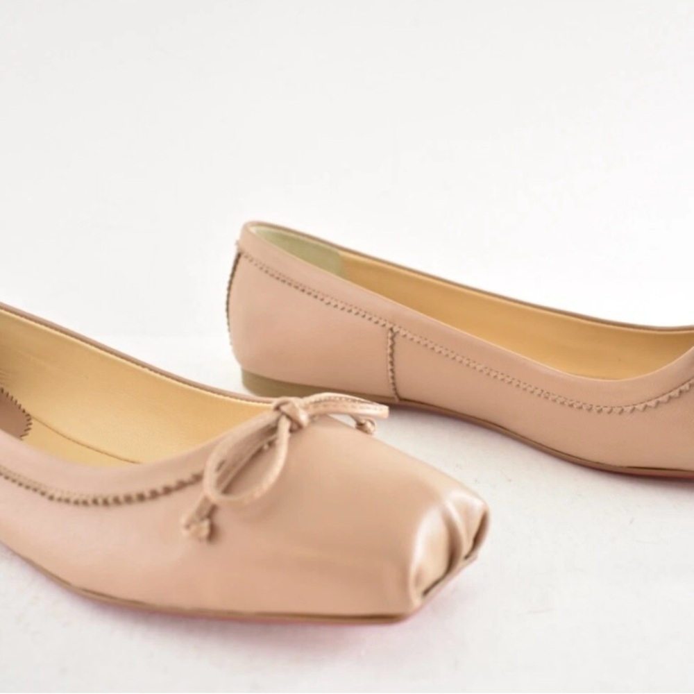 Christian Louboutin Mamadrague Flat Nude Blush Beige Nappa Ballet Ballerina 36 - Picture 4 of 14